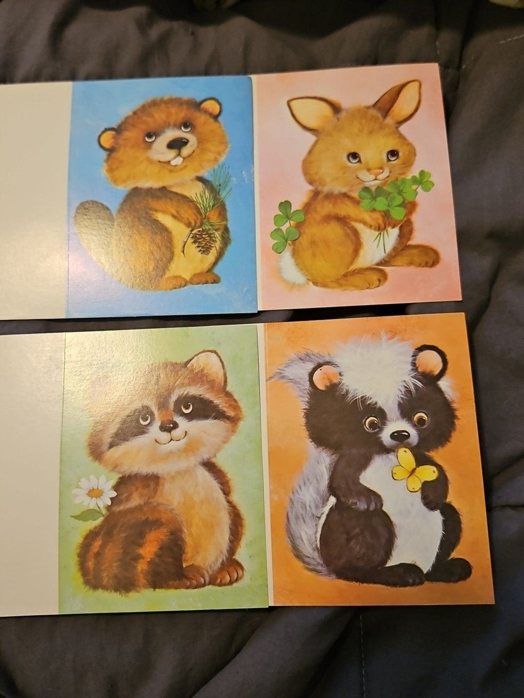 Vintage Olympicard Note Cards 4 Cute Animal Designs Lot Of 13 Cards New Unused