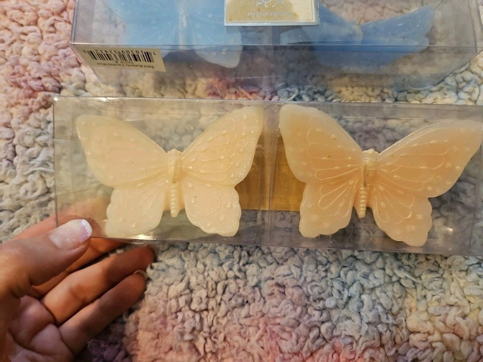 Set Of 4 Lillian Rose Butterfly Candles Pink & Blue NIB