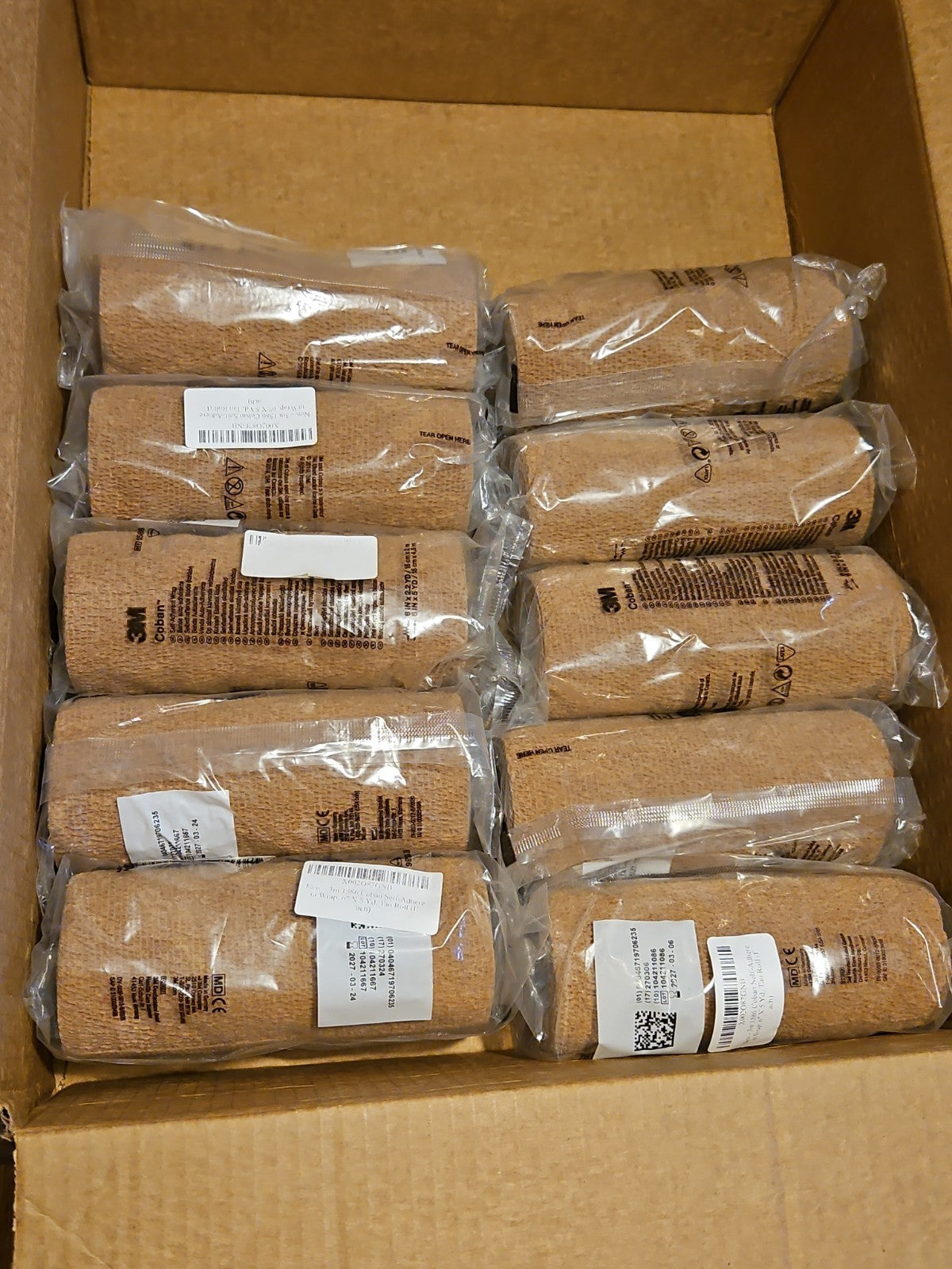 Case Of 10 3M Coban Self Adherent Wrap 6in X 5yd (15cmX4.5m) Compression Bandage