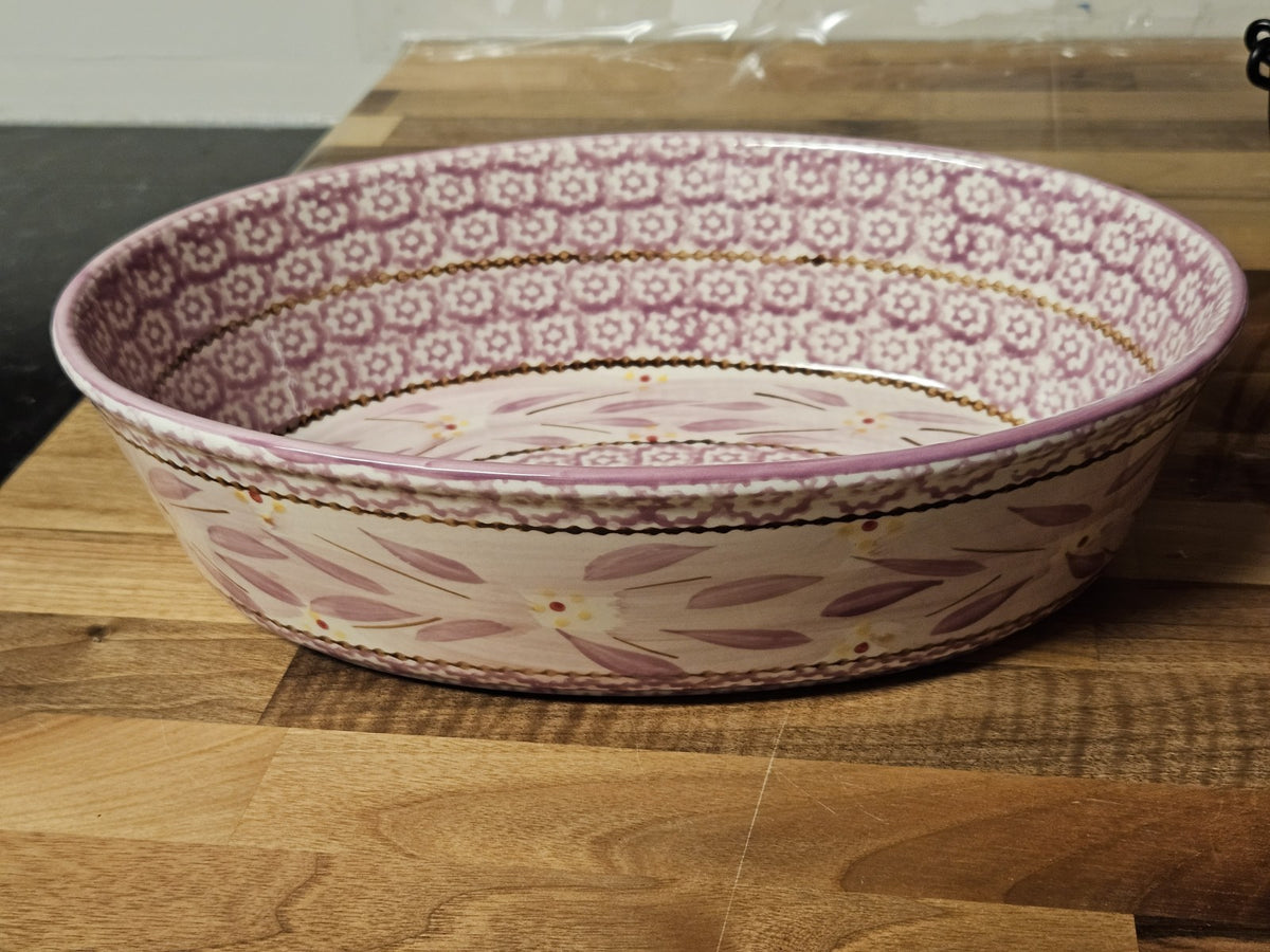 Temptations By Tara Old World Lilac Oval Baker 2.5 qt. Metal Rack & Trivet