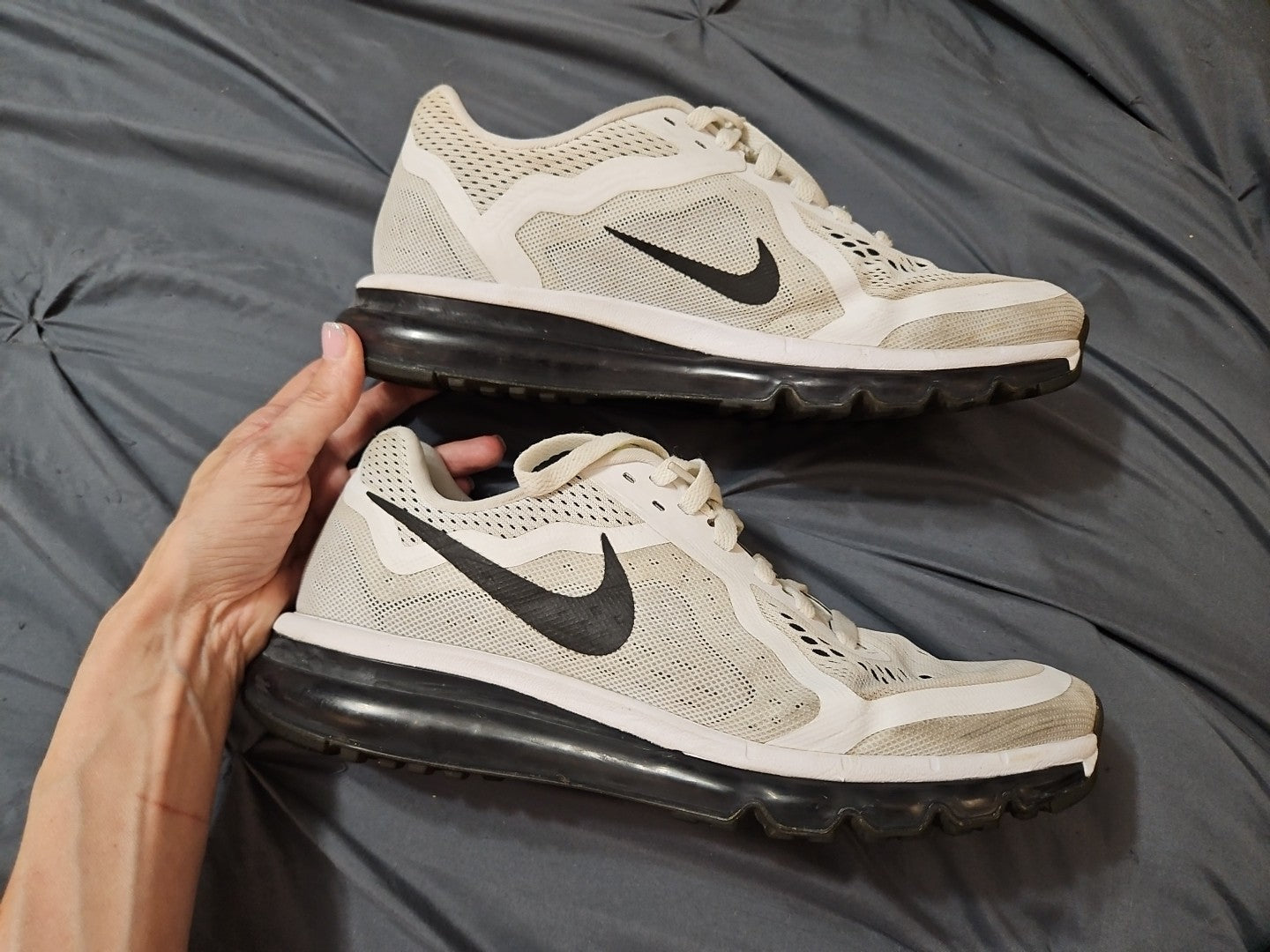 Nike Men's Air Max Neutral Ride 2013 White Black Running Shoes 621077 Sz 10.5