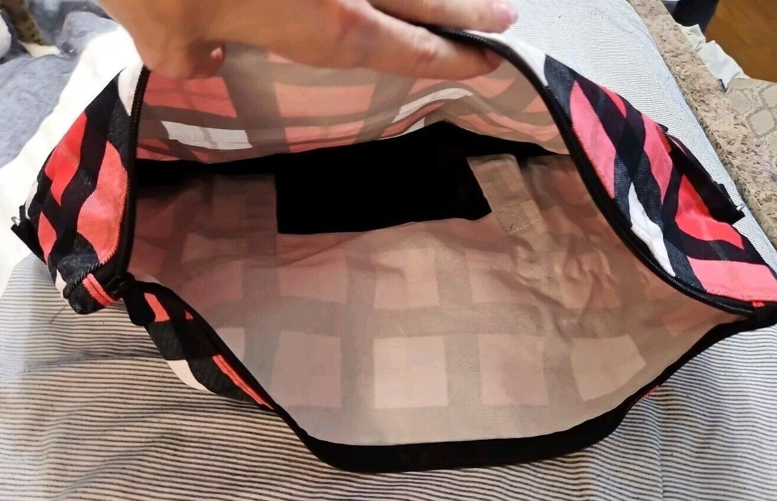 Thirty-One (31) Foldover Weekender Travel Gym Duffel bag Check Mate NWOT