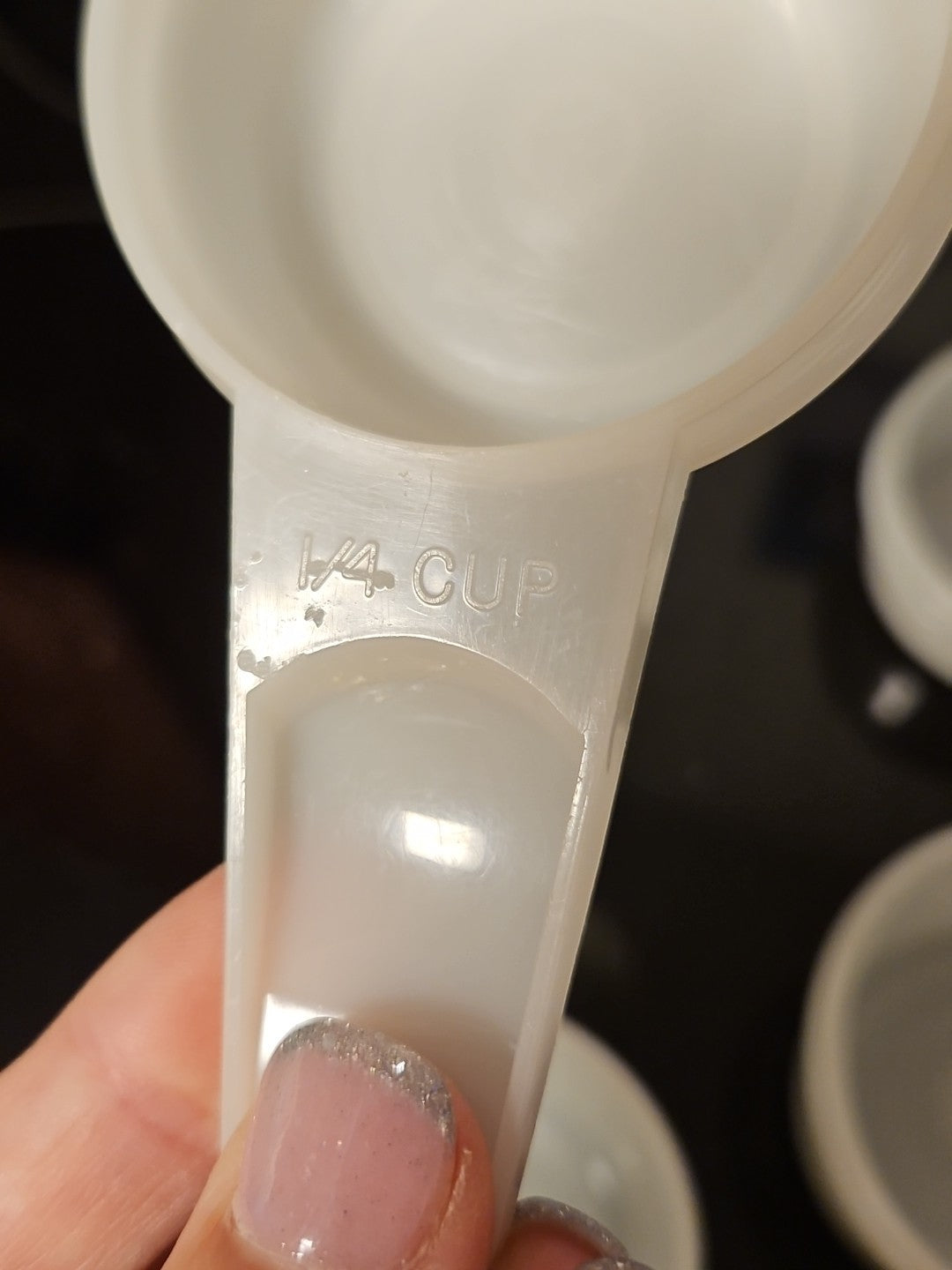 Vintage Tupperware Complete Set Of 6 Nesting Measuring Cups Sheer White EUC