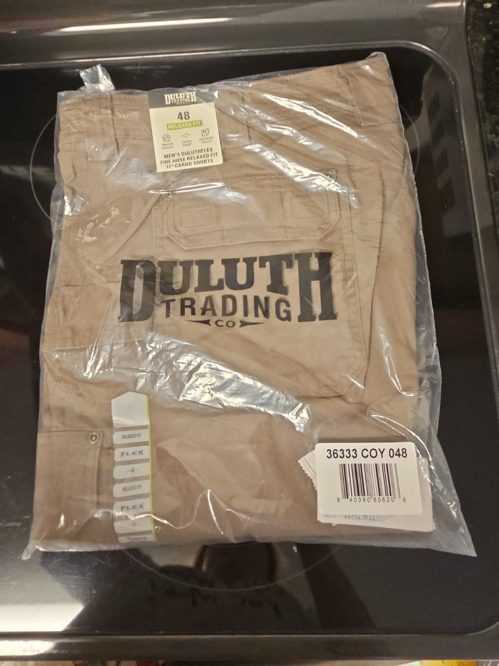 Duluth Men's Duluthflex Flex Fire Hose Relaxed Fit 11" Cargo Shorts Brown Sz 48