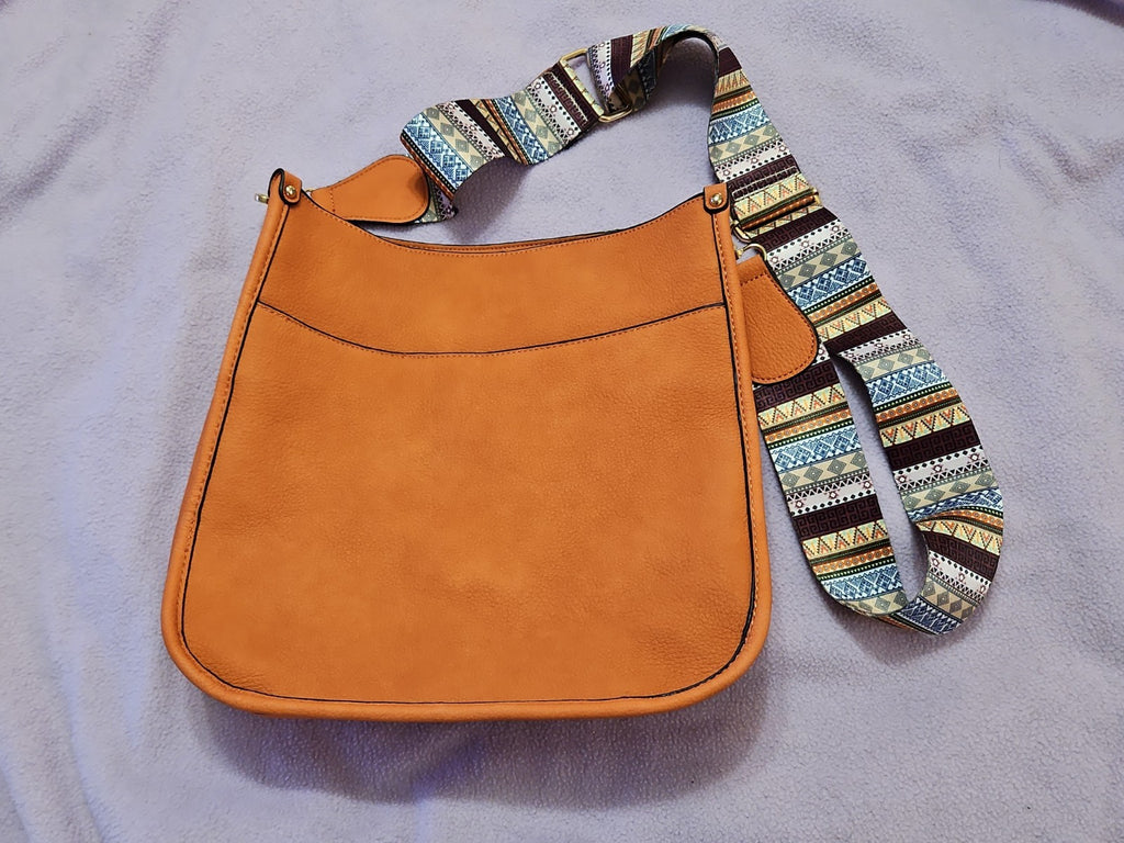 Jen & Co. Chloe Crossbody Bag, Vegan Leather Orange Southwest Print Strap