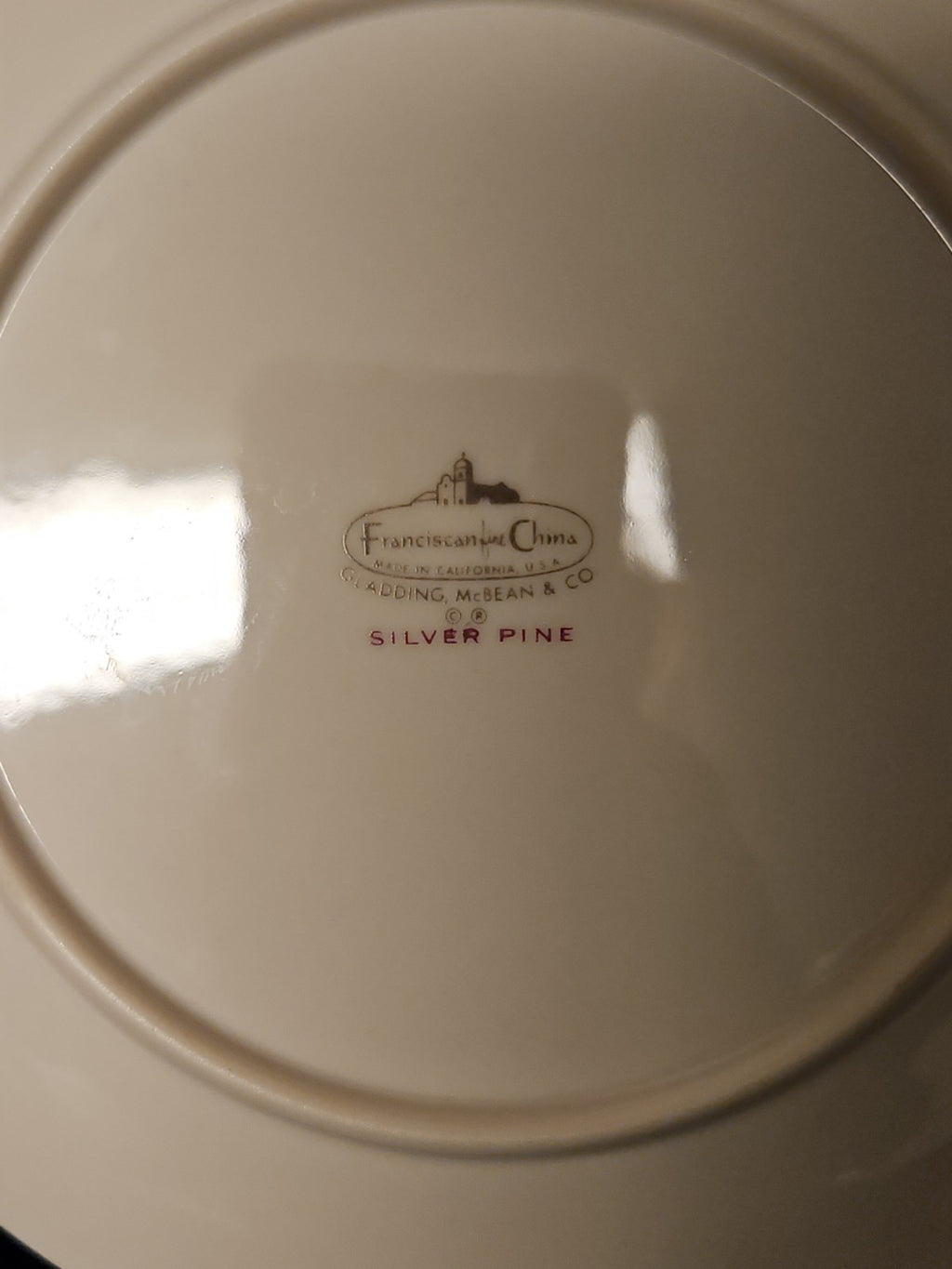 Vintage MCM Franciscan Silver Pine Bread & Butter Plate EUC 6 3/8"