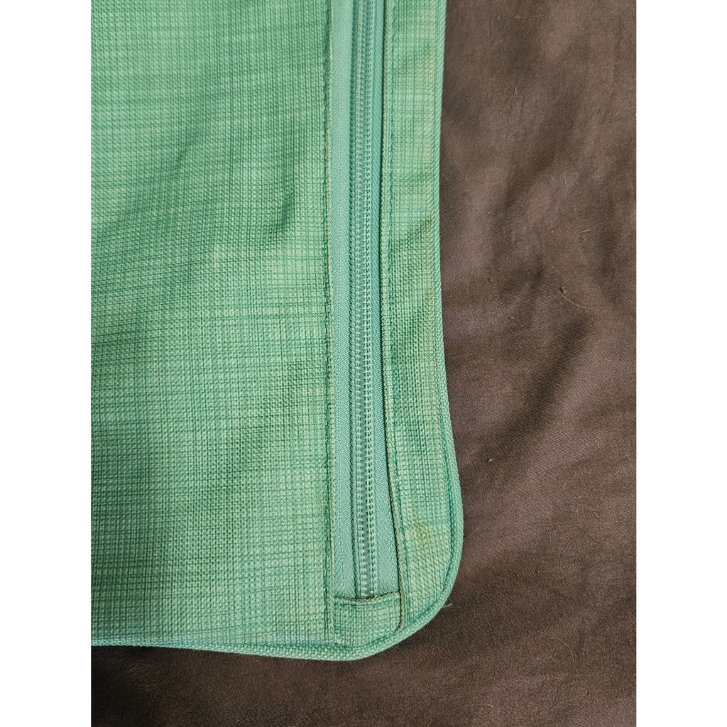 Thirty-One Pocket-A-Tote Teal Cross Hatch Organizer Snap on Zipper Pocket