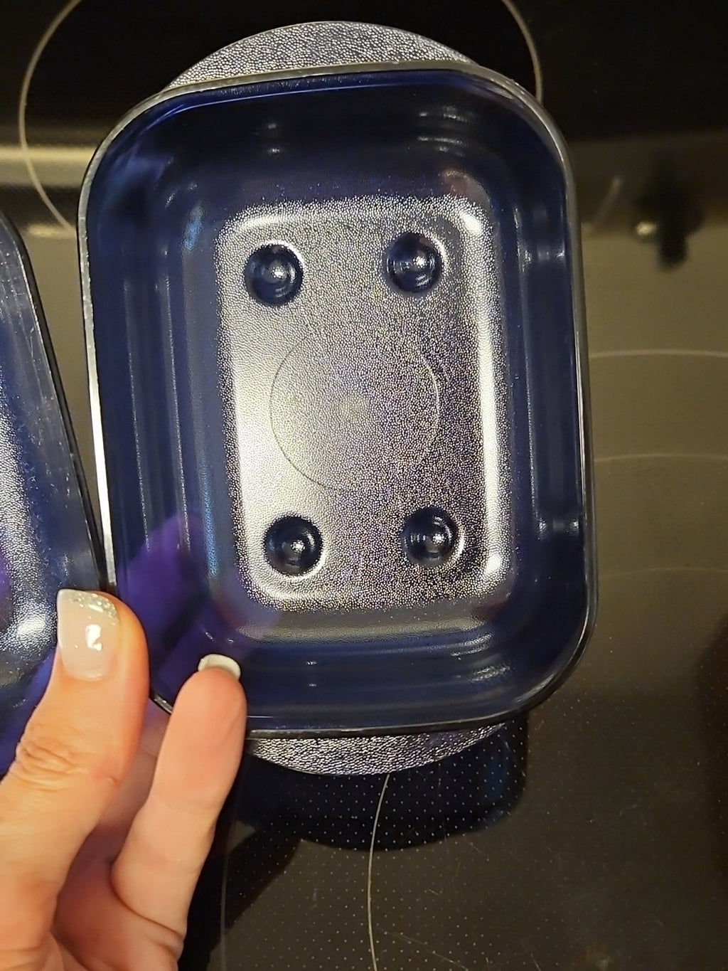 Set Of 2 Tupperware 1 Cup Vent & Serve 3387A Indigo Blue Containers with Lids