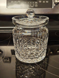Vintage Waterford Maeve Crystal Biscuit Jar, Glass Barrel Canister, Cookie Jar