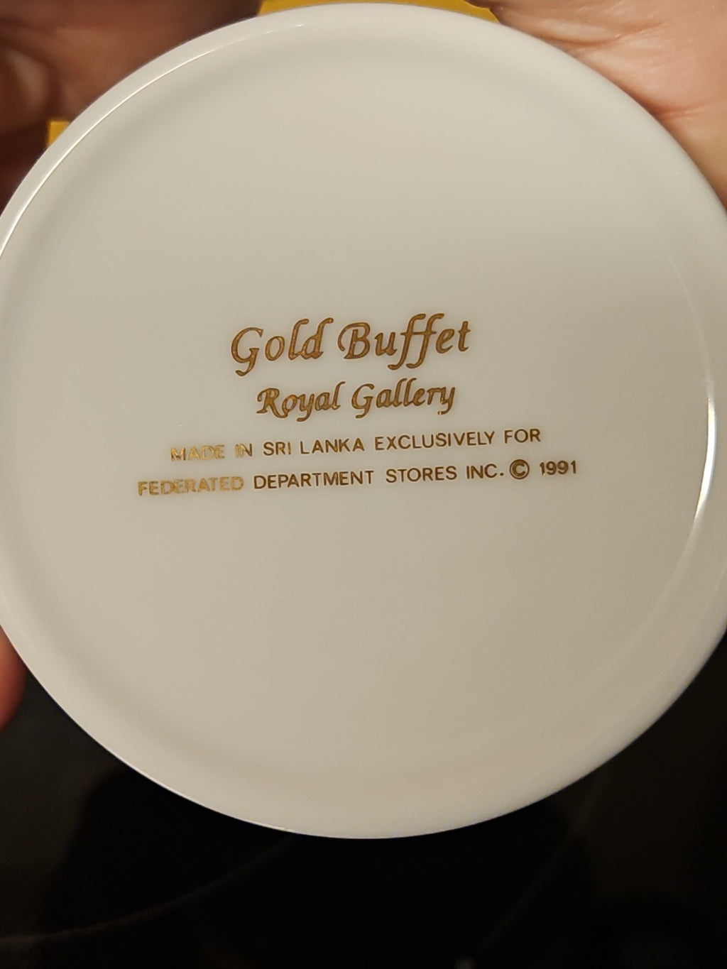 Vintage 1991 Royal Gallery Gold Buffet Cup and Saucer Set Near Mint