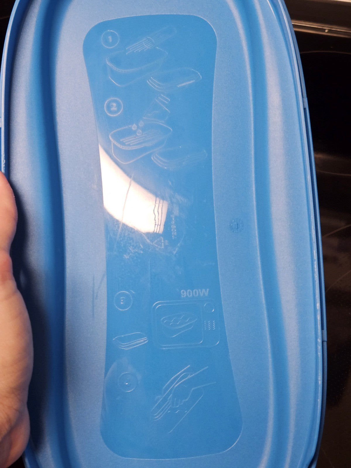 Blue Tupperware Microwave Pasta Maker Spaghetti Cooker #6775A W/ Lid #7209A EUC