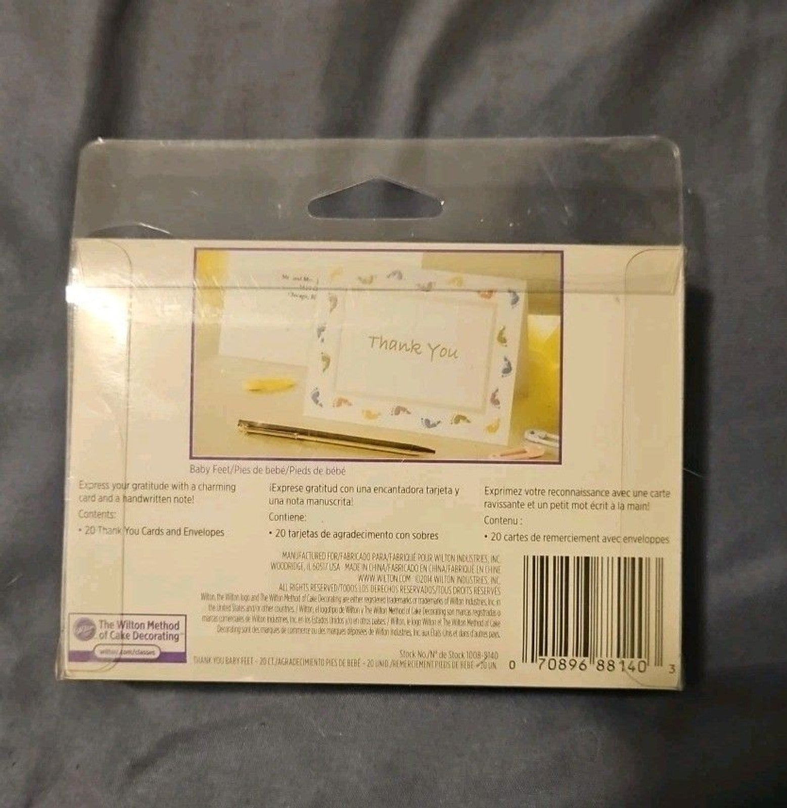 Baby Feet Footprints Shower Birth Thank You Cards Blank By Wilton Set of 20 NIB