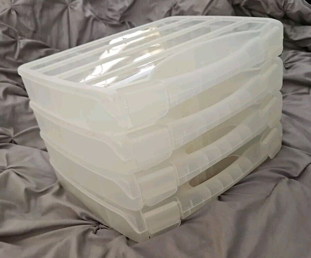 Lot 4 Lrg Adjustable Compartment Craft Storage Box with Handle by Bead Landing™
