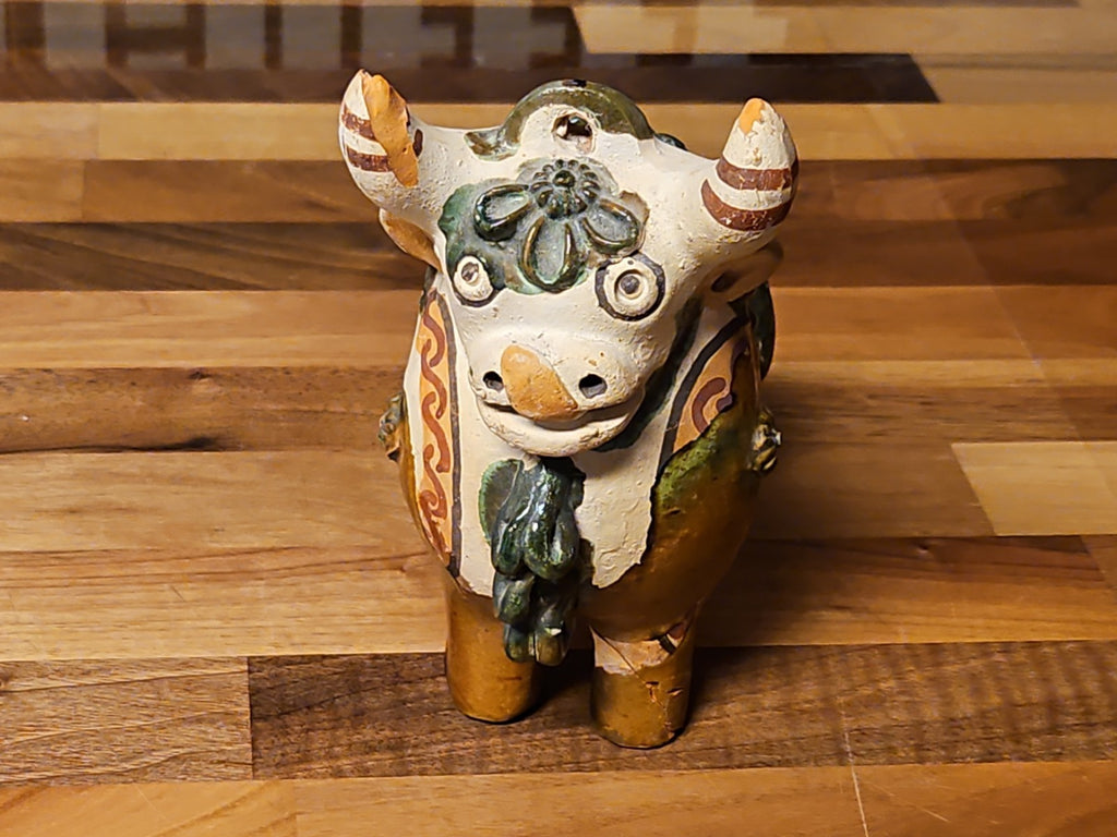 Vintage Peruvian Torito de Pucara Ceramic Bull Pottery Folk Art Figurine 6”