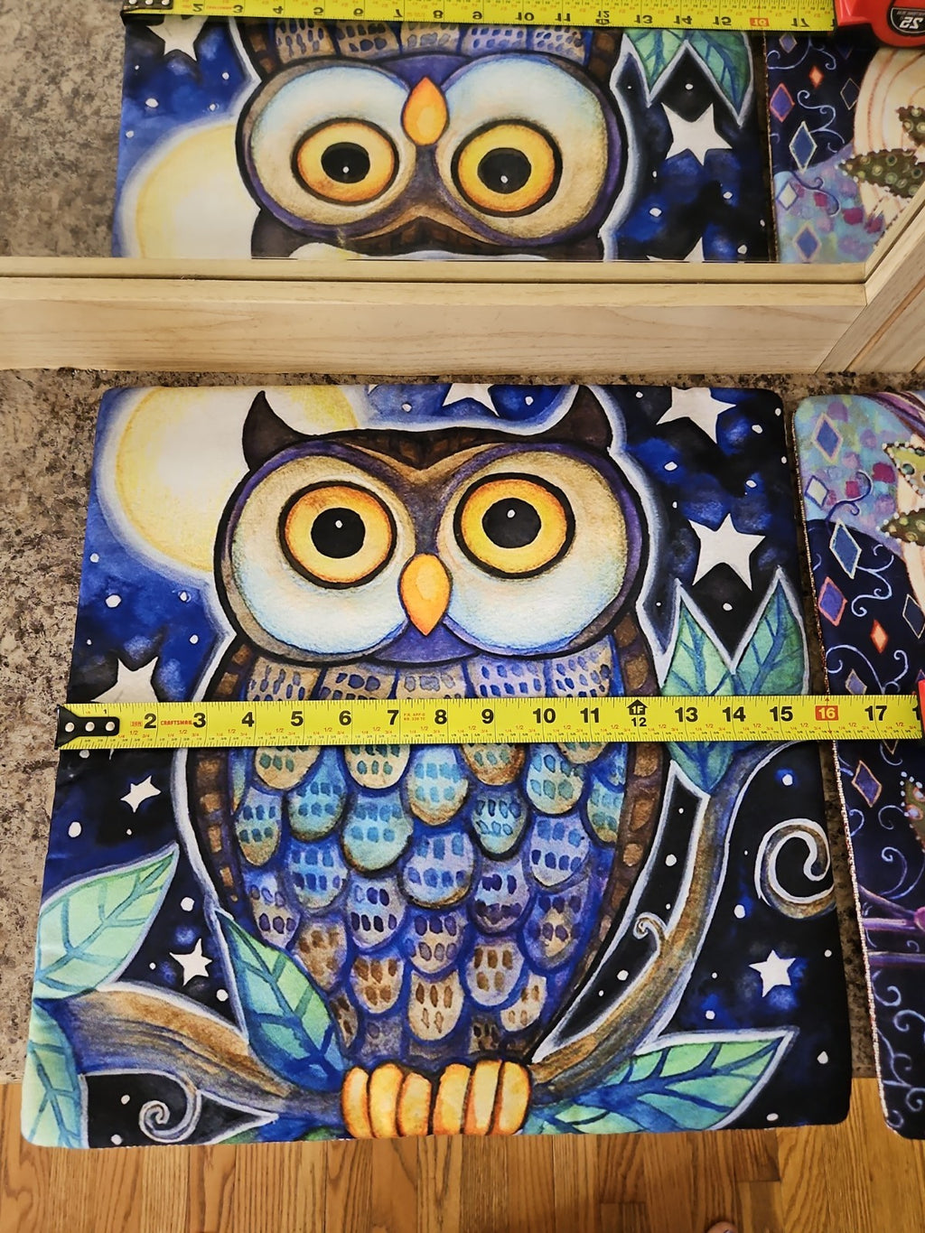 Set of 2 Opulent Owls Jewel Tone Reversible Throw Pillow Covers 15.5"x15.5" NWOT