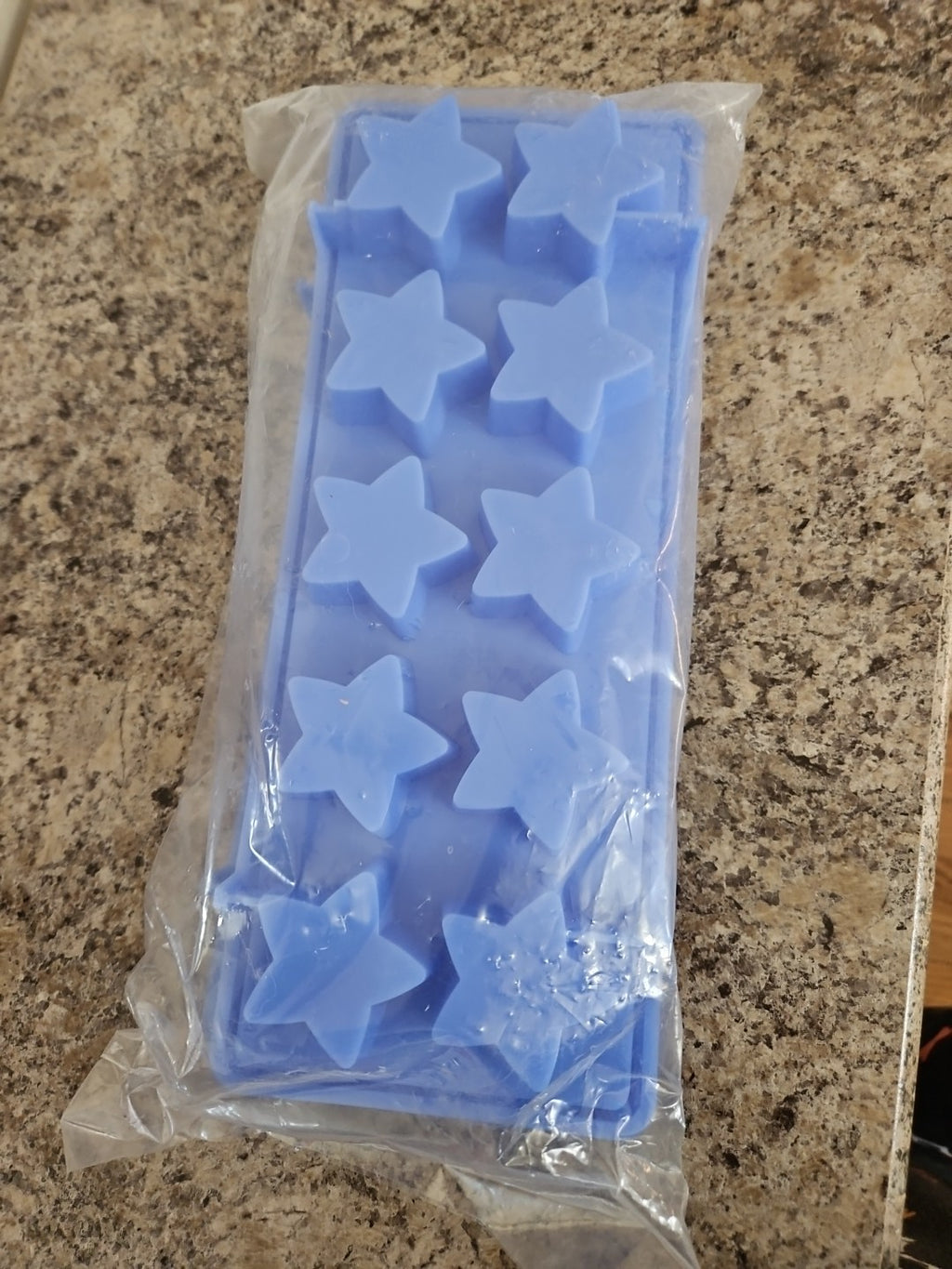 New In Package Pampered Chef Star Ice Cube Trays Set of 2, Blue