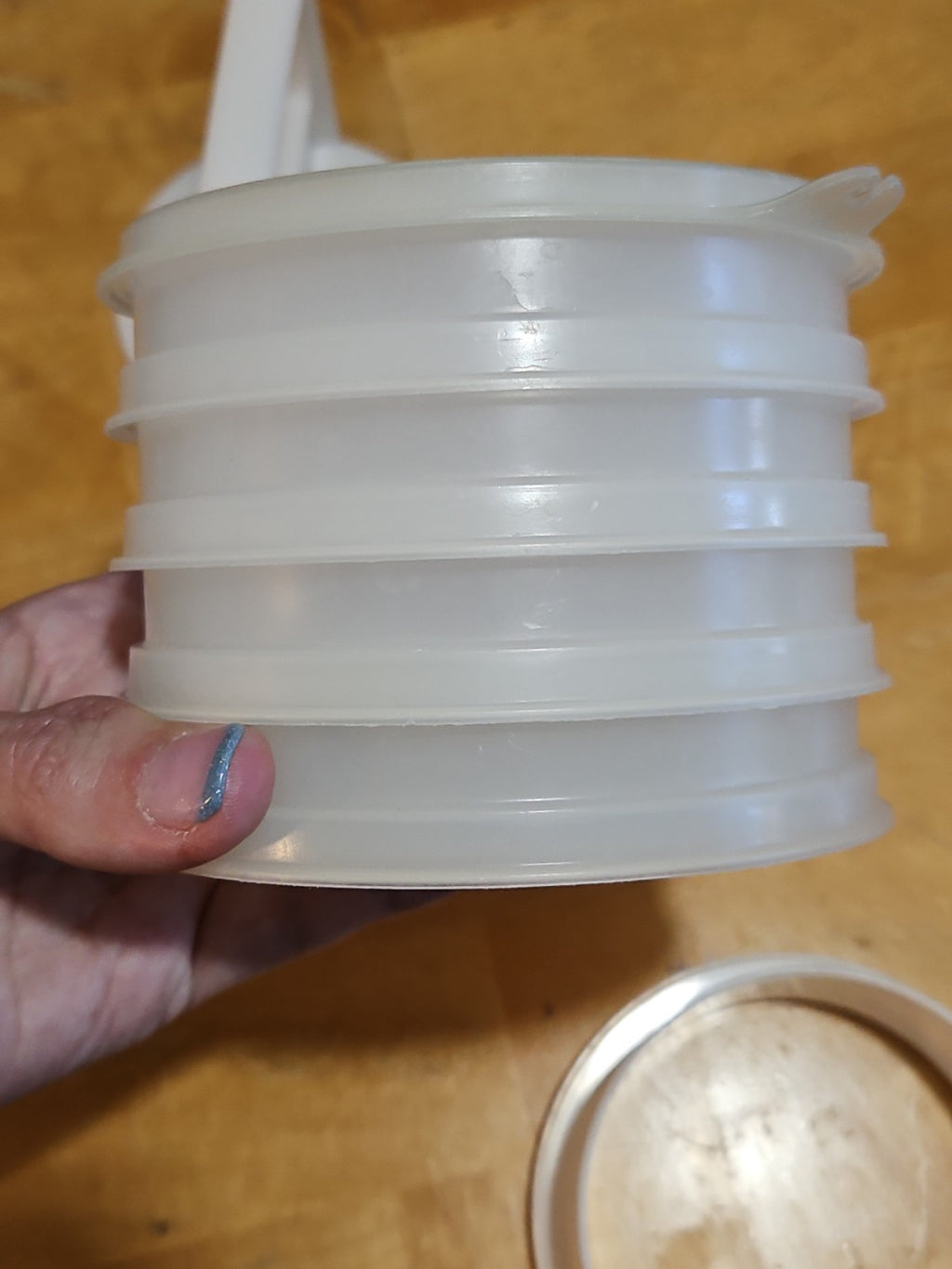 Set of 4 Vintage Tupperware Sheer Hamburger Keepers #882 W/ Lid & Press