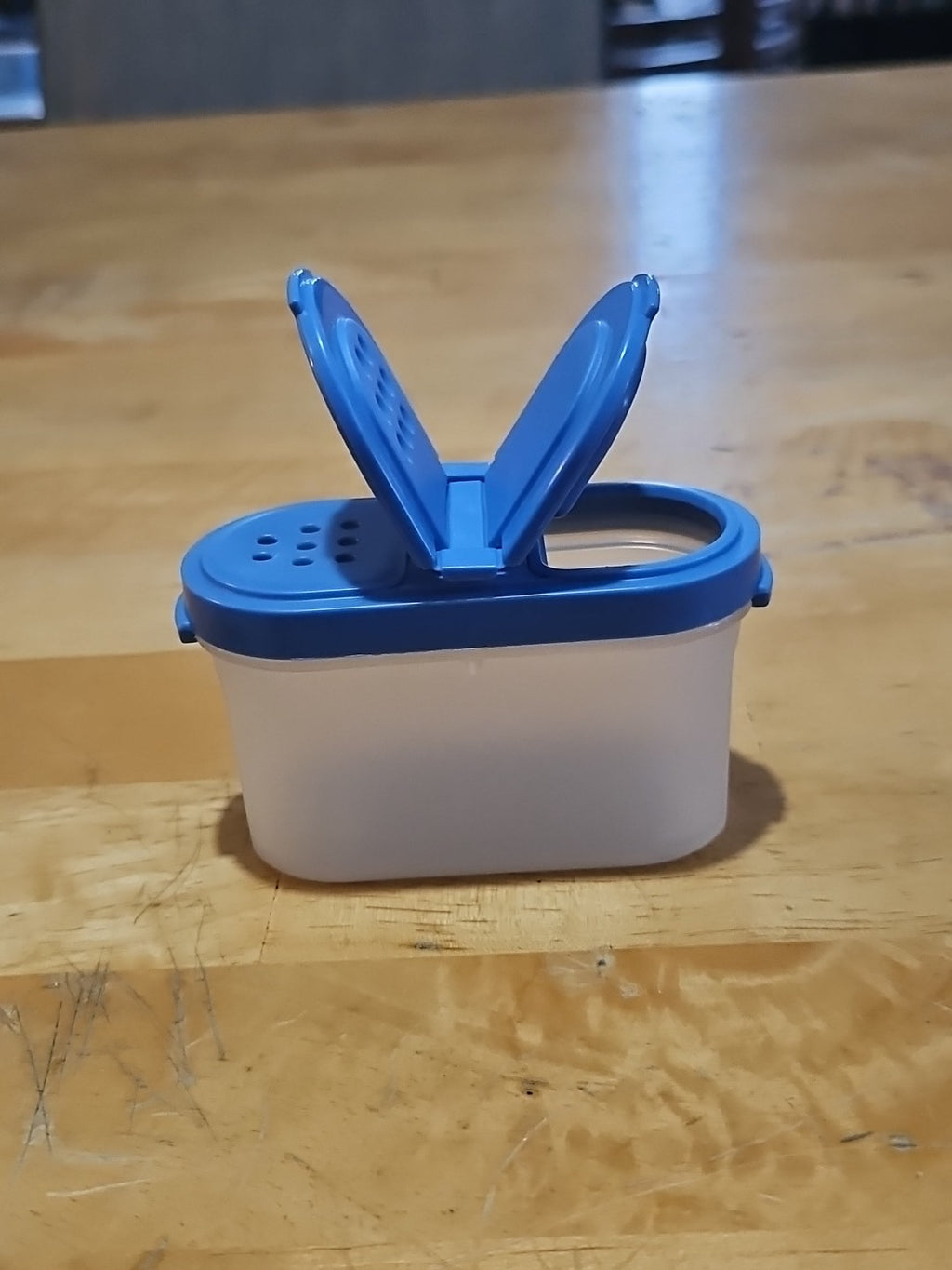 Vintage Tupperware Modular Mates Small Spice Shaker W/ Blue Lid #1843 & #1844