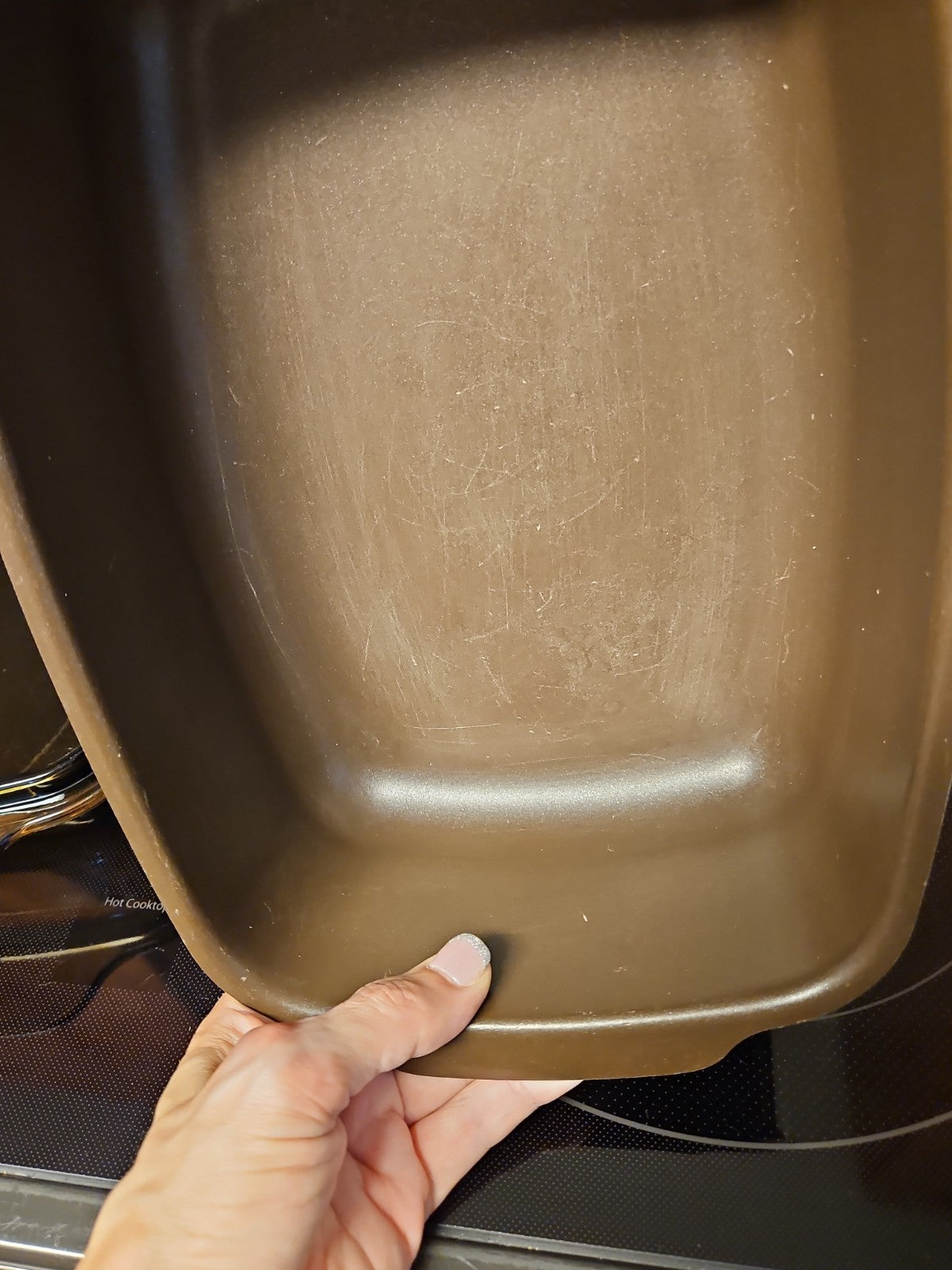 Vintage West Bend Slow Cooker 4qt Brown & White Vegetable Pattern Pot & Lid Only
