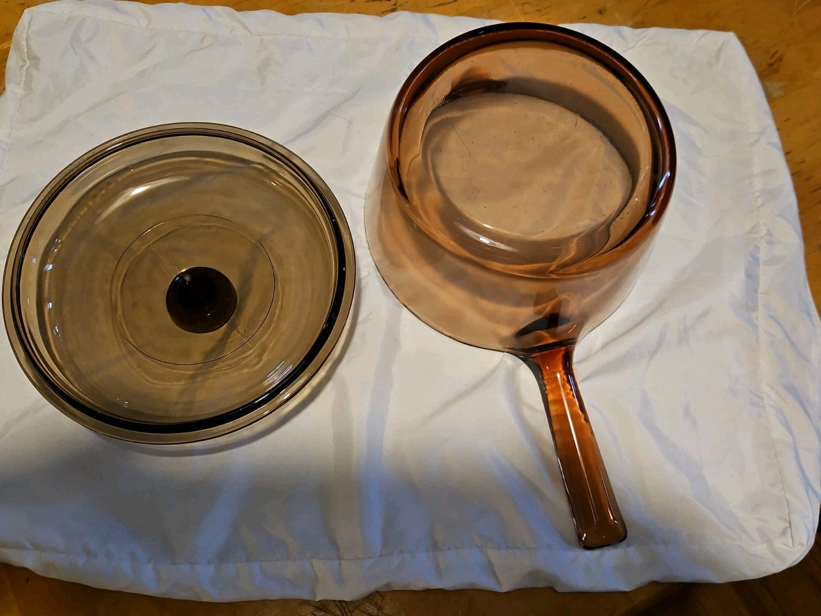 Vintage Corning Ware Vision 8" 2.5qt Brown Glass Pot with Lid