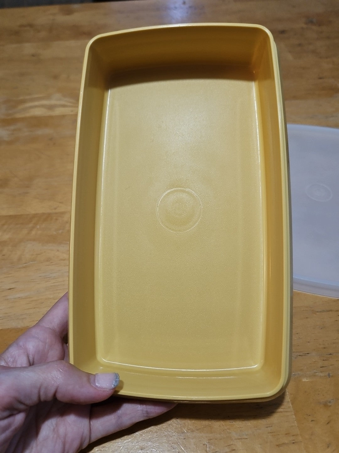 Vintage Tupperware Deli Meat Cheese Keeper Harvest Gold 816 W Sheer Lid 817 EUC