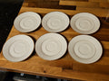 Set of 6 Vintage Noritake Ivory China Tulane 7562 6" Saucers White Scroll Gold