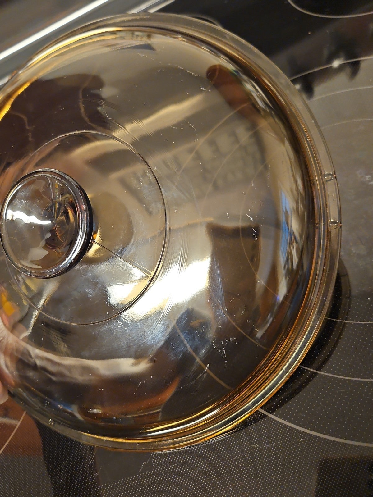 Vintage 12 Pyrex Brown Lid Visions Corning Ware V-12-C Amber Lid 10.5" Diameter