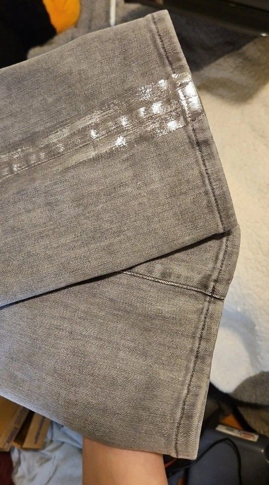 Frame Le High Straight Field Foil Tux Gray Womens Ankle Jeans Sz 25