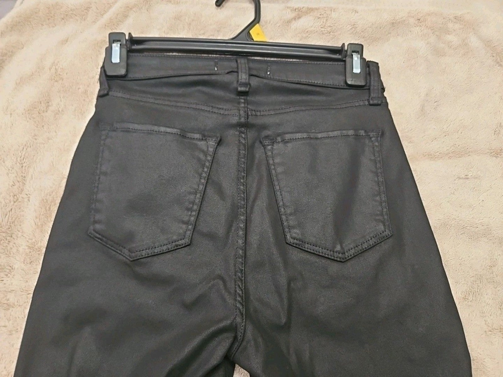 Abercrombie & Fitch High Rise Super Skinny Ankle Black Coated Jeans Size 2