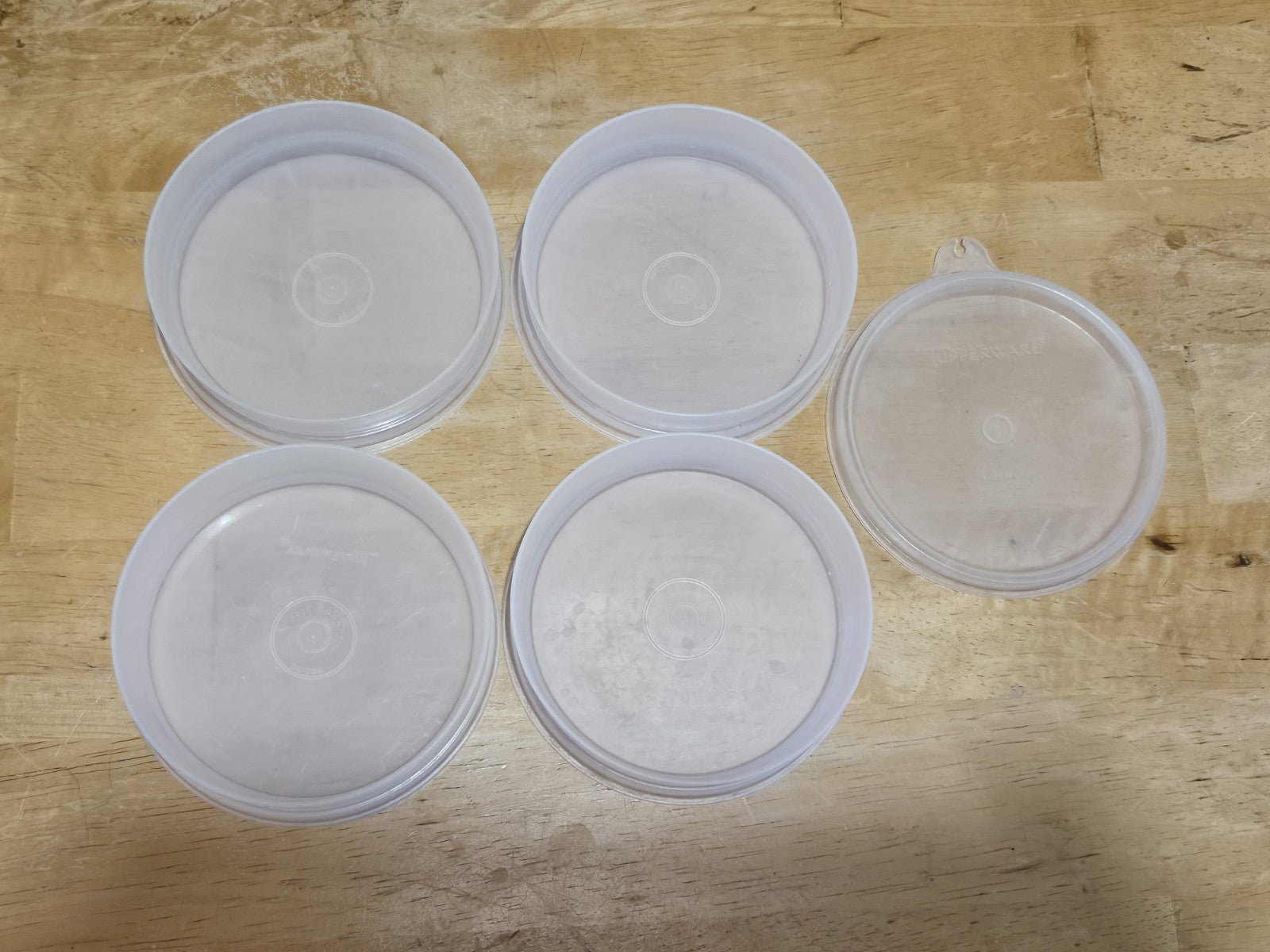 Set of 4 Vintage Tupperware Hamburger Keepers #882 W/ Lid, Press & Slider Press