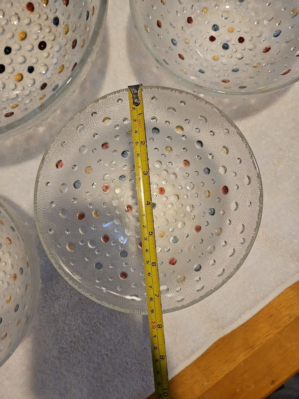 Vintage Dansk Bubble Confetti 10.5" Serving Bowl & Five 7.5" Fruit Bowl Set EUC