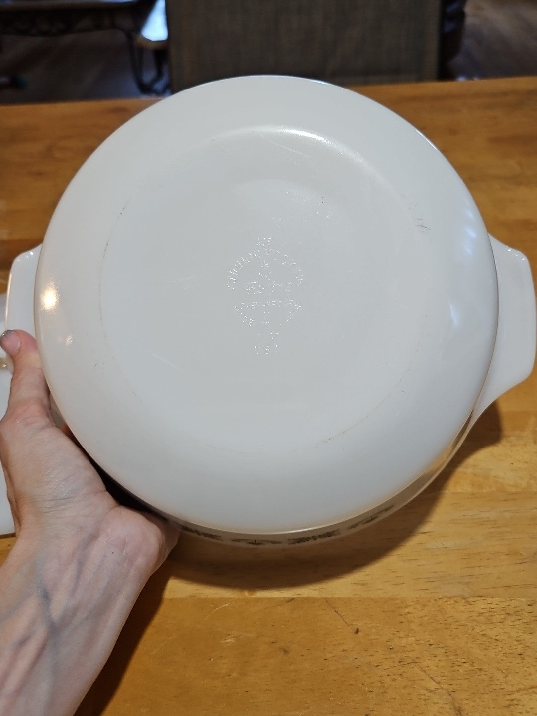 Vintage Anchor Hocking Fire King Meadow Green 438 2 qt Casserole Dish w/lid
