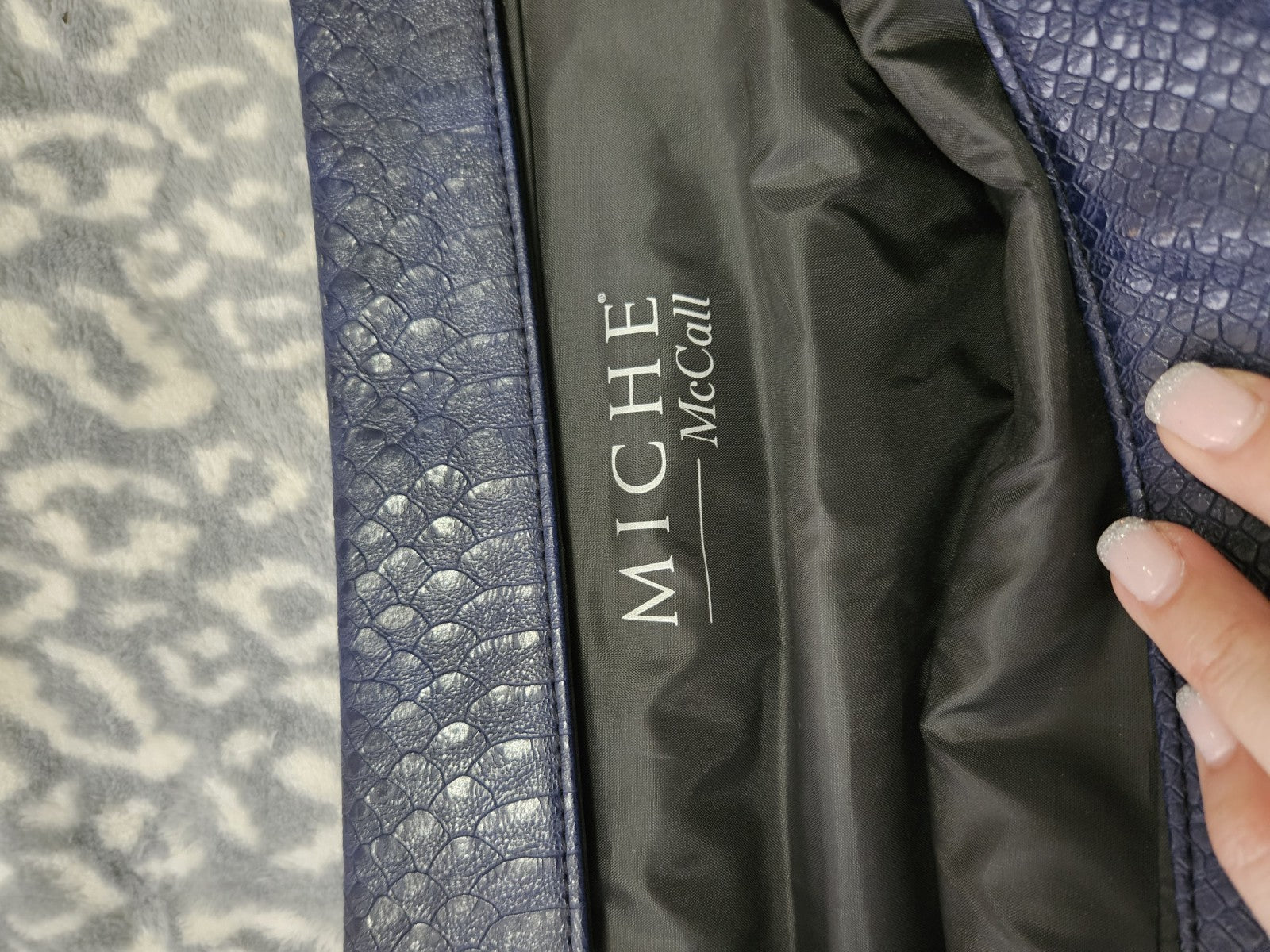 Retired Miche Prima McCall Shell Deep Blue Violet Faux Leather NWOT