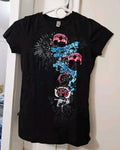 This Girl Loves Horsepower Graphic Racing T Shirt S Black Ladies Cut