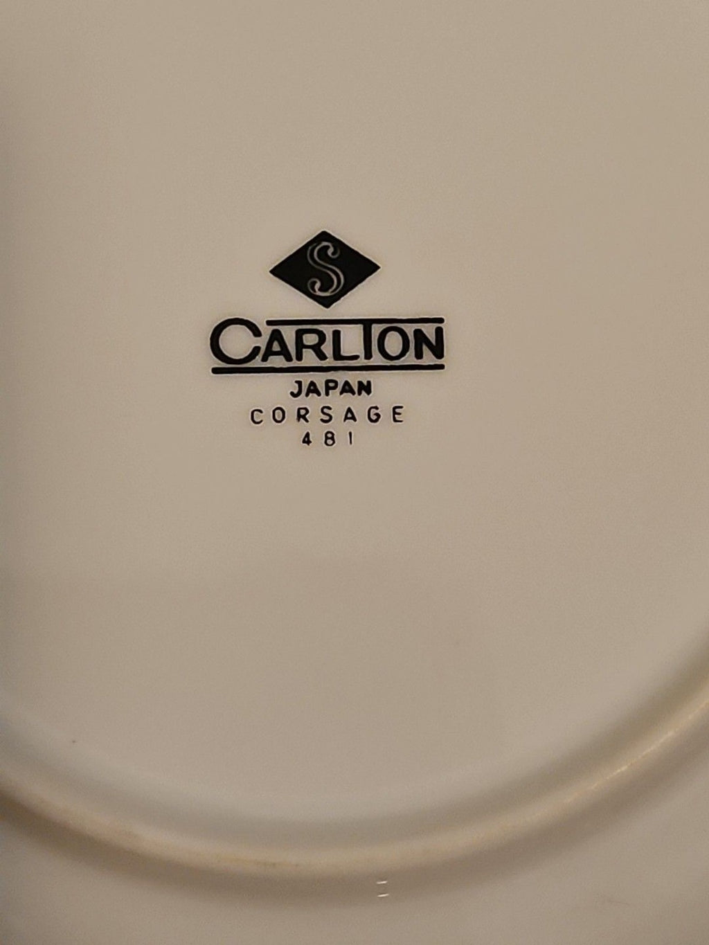 Carlton China Corsage 481 Japan 7 3/4" Soup Bowls Pink & Blue Floral Set Of 4