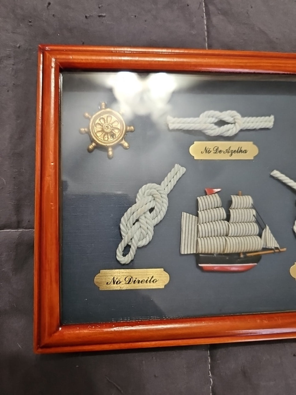 Vintage Sailor's Nautical Knot Wooden Frame Shadow Box 8" X 6"