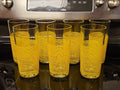 Set of 7 Vintage Culver Yellow Icicle Glasses Spaghetti String Glasses Rare!