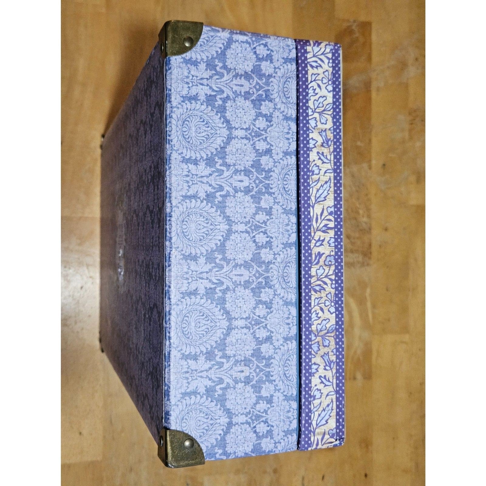 Rustic Shabby Chic Lavender "Home Sweet Home" Storage Trunk Box 15.5"x10"x4.5"