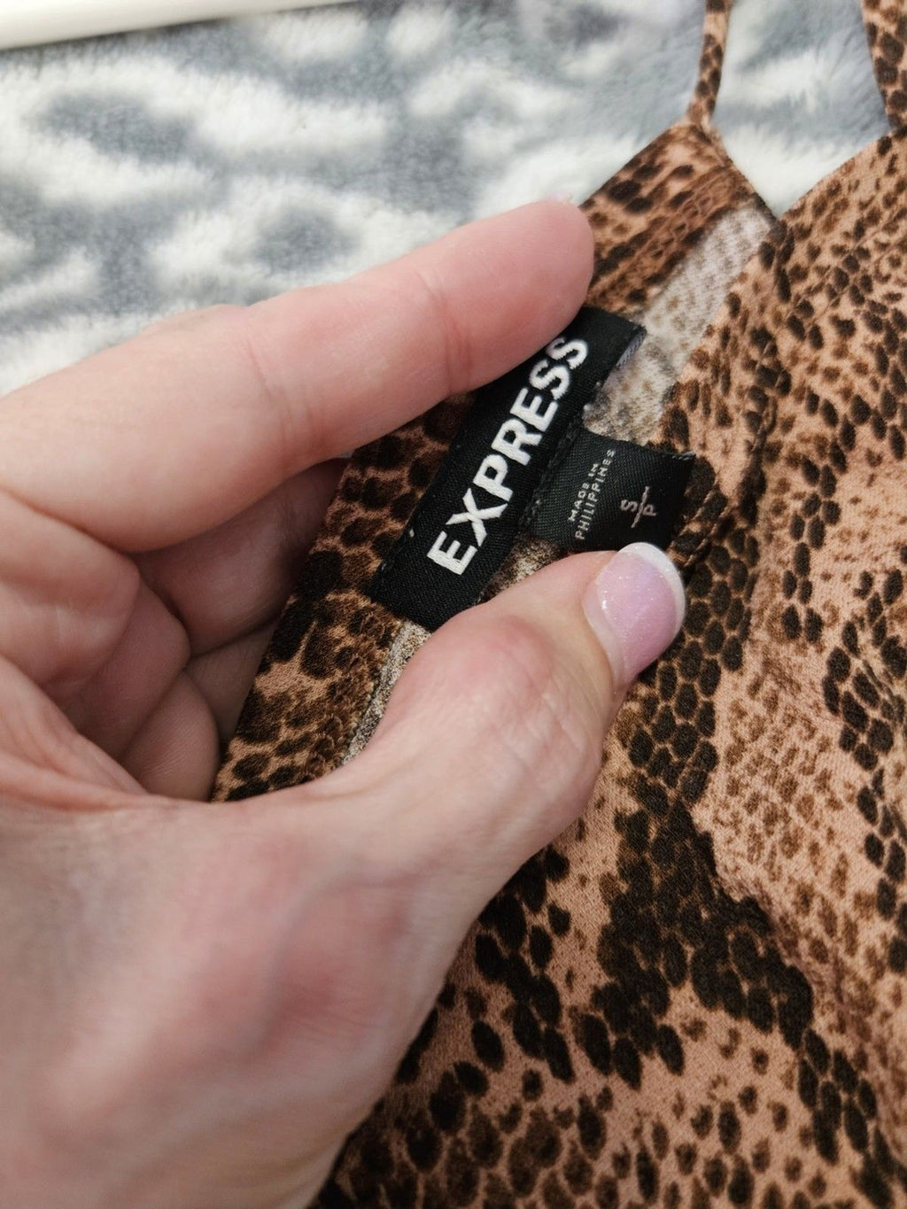 EXPRESS SNAKE PRINT JUMPSUIT SIZE SMALL