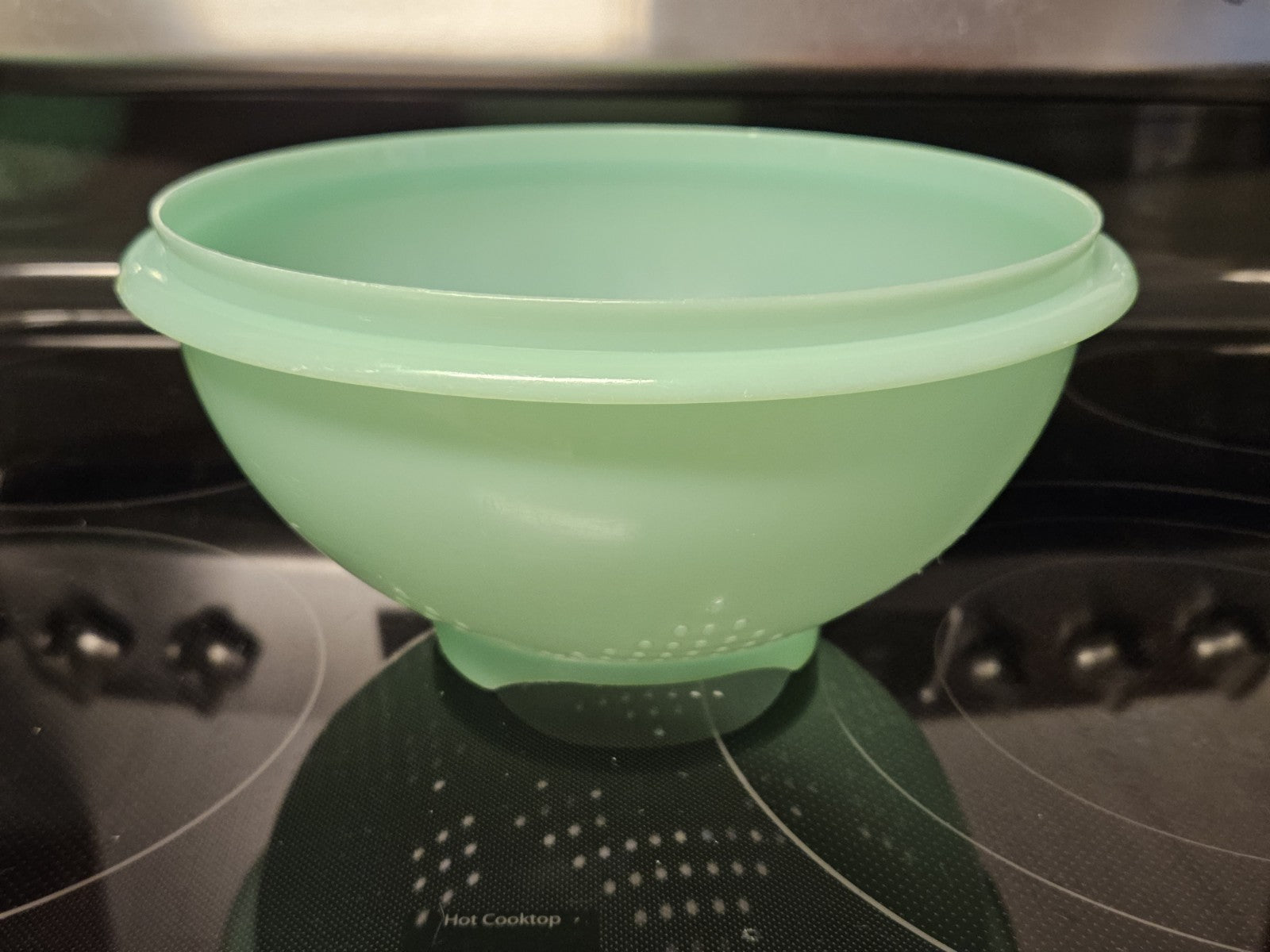 Vintage Tupperware Jadeite Green 9'' Pasta Strainer Colander W Lid #339 & #516