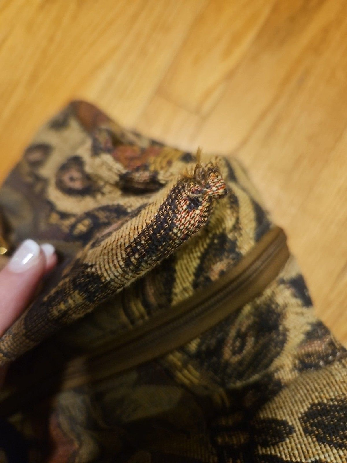 Vintage Gevive By Boyt Animal Print Tapestry Tote Duffle Bag Beautiful Condition