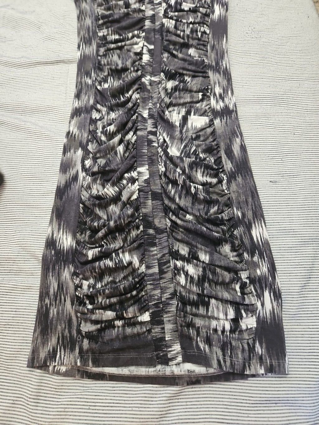 Kenneth Cole New York Women’s Sz Small Ruched Rite Dress Black & White Mosaic