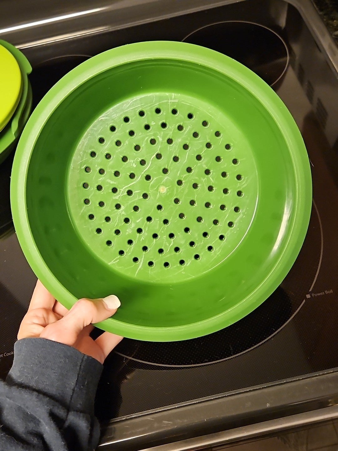 5 Pc Tupperware Green Microwave Smart Steamer & Accessories No Reservoir READ