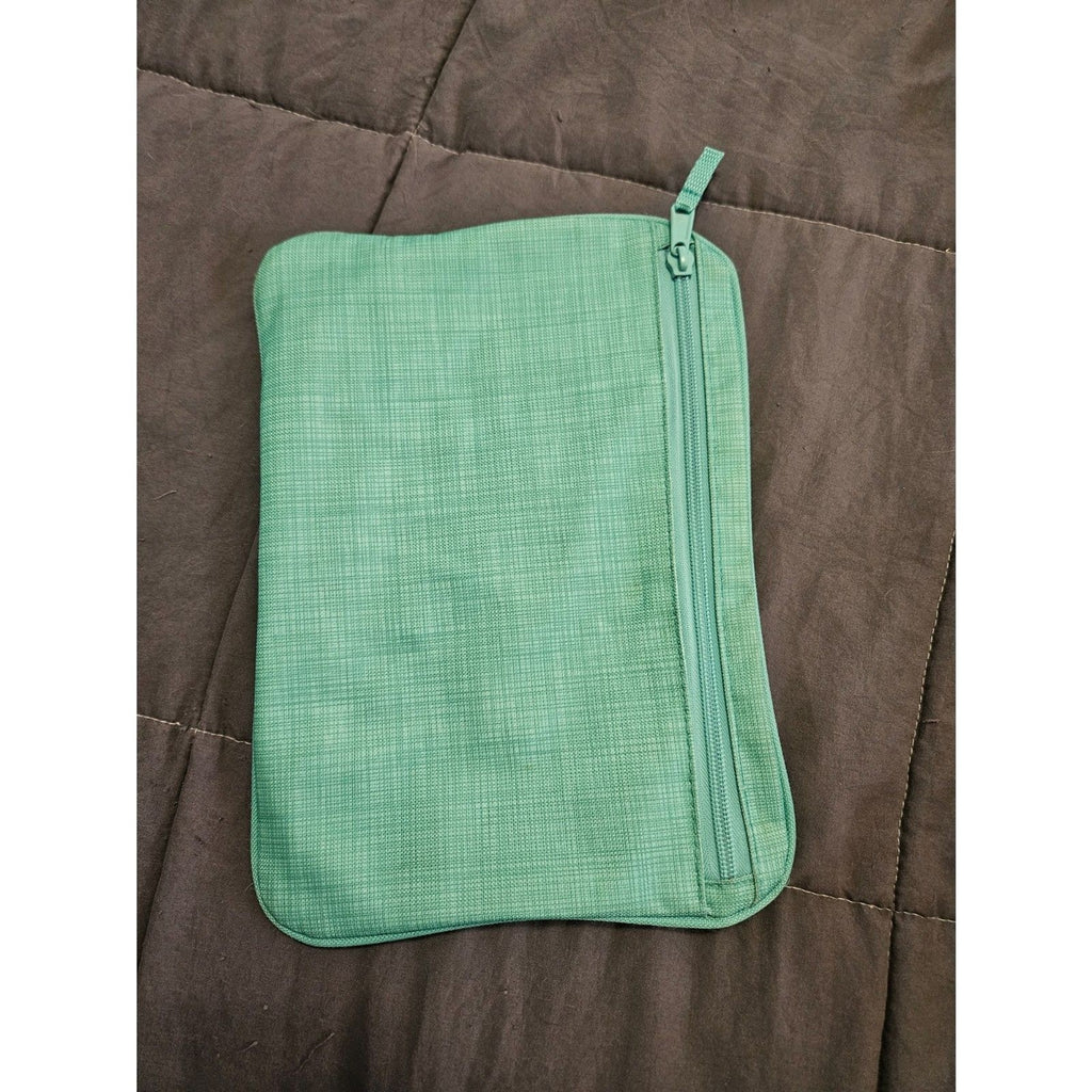 Thirty-One Pocket-A-Tote Teal Cross Hatch Organizer Snap on Zipper Pocket