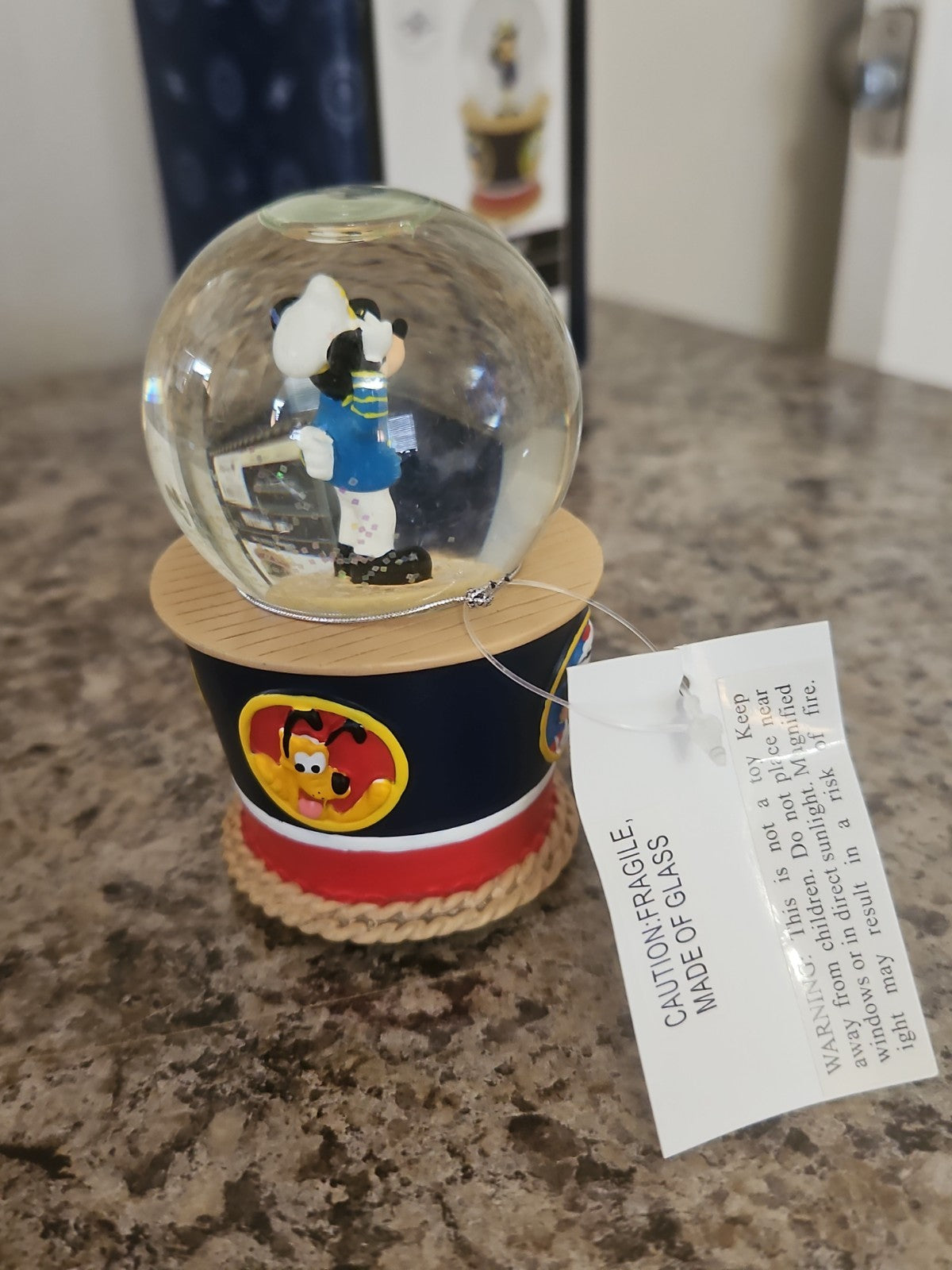 NIB Disney Cruise Line Captain Mickey Mouse Snow Globe Nautical Character Base