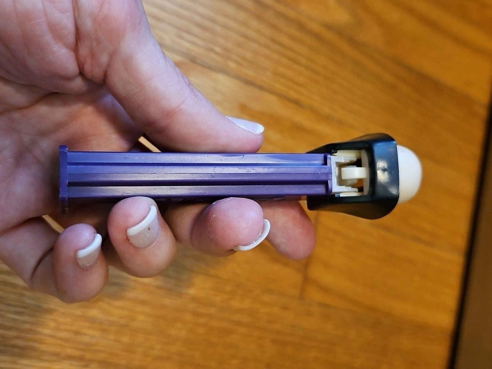 Vintage 1971 Purple Pez Dispenser Dr Skull Skeleton with Feet Made in Slovenia