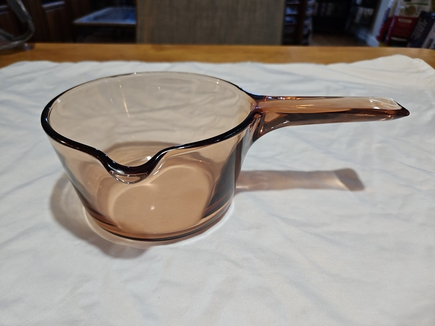 Vintage CorningWare Vision Amber 0.7 L / 0.7 Qt. Sauce Pan W/ Pour Spout No Lid