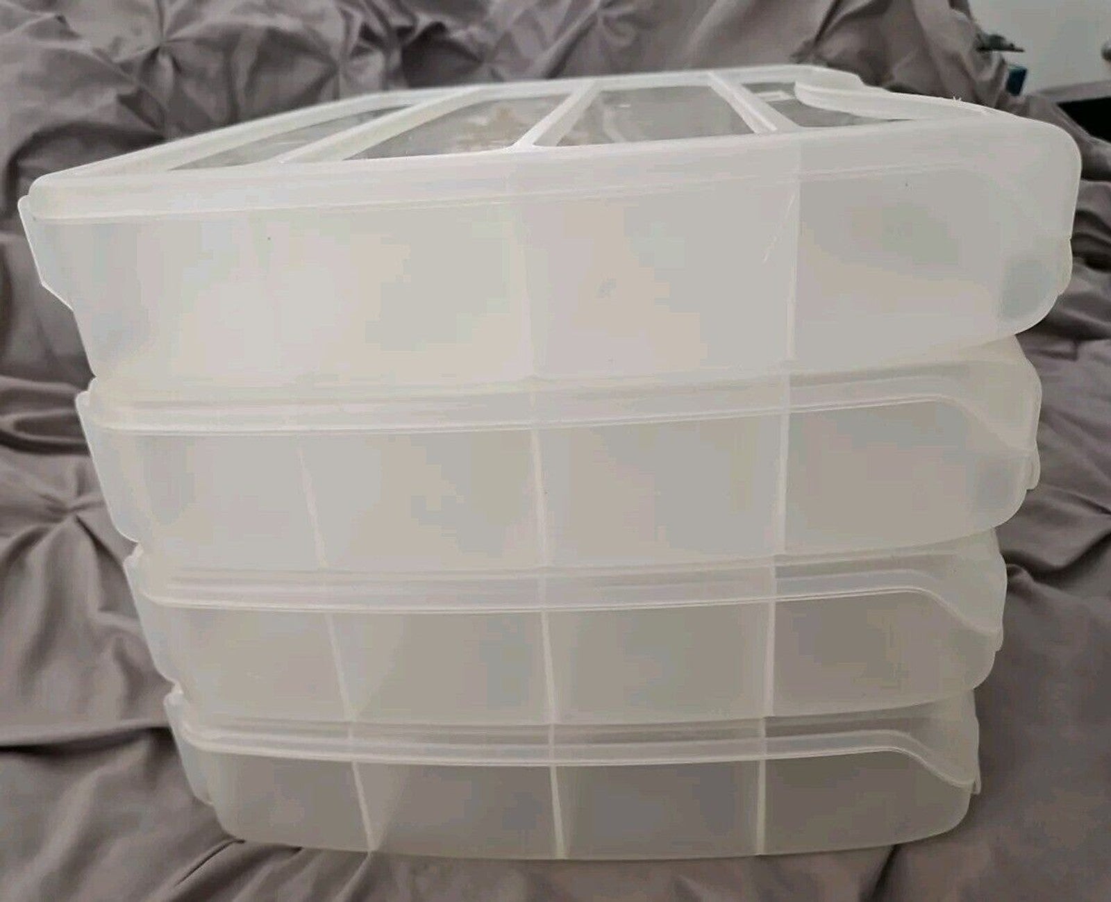 Lot 4 Lrg Adjustable Compartment Craft Storage Box with Handle by Bead Landing™