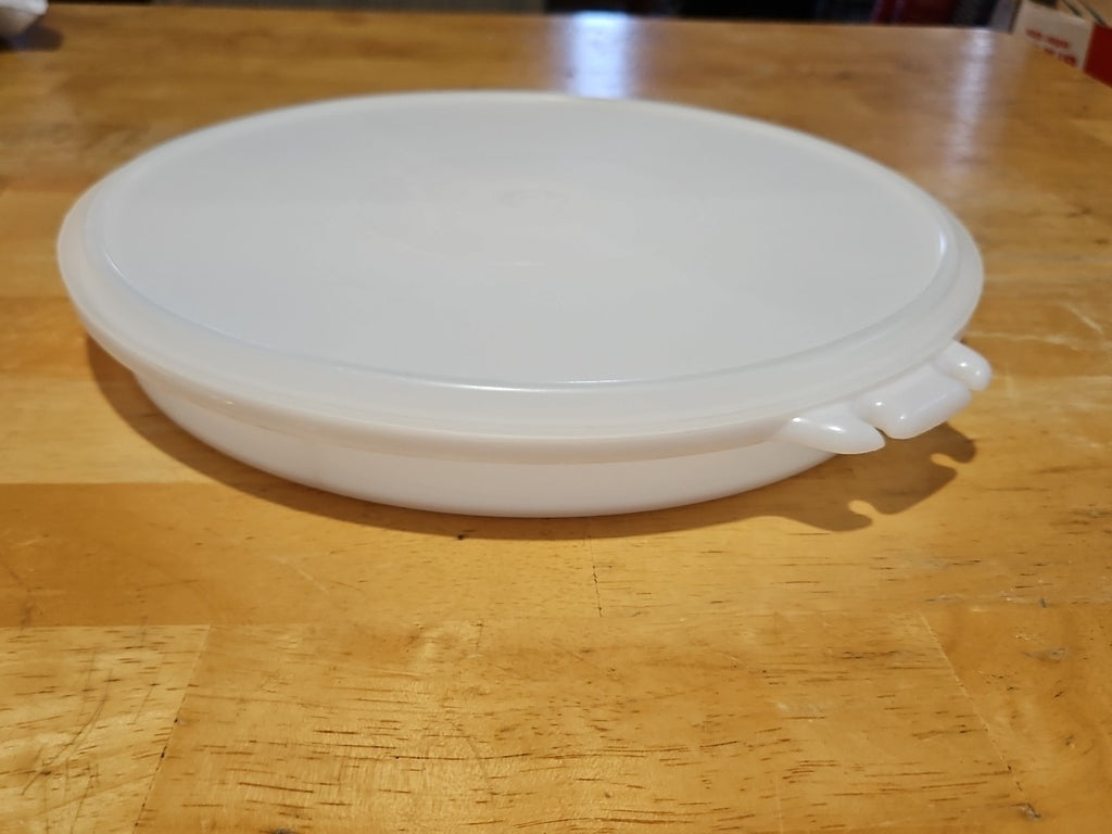 Vintage Tupperware #405 White Divided Tray W/ Sheer Lid 224 - No Handle