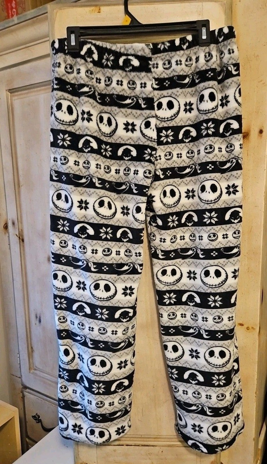 Nightmare Before Christmas Jack Skellington Striped Fleece Pajama Pants Wm Lg